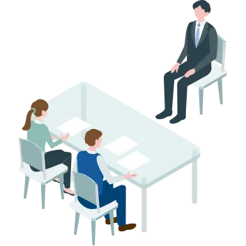 個人面接をしているイメージ