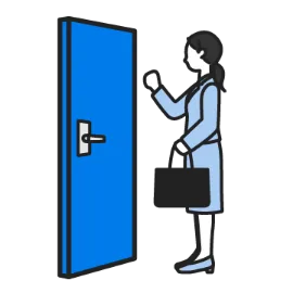 ドアをノックする女性のイメージ
