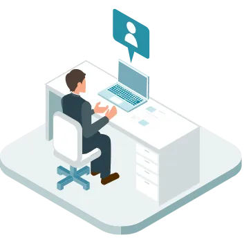 Web面接をしているイメージ